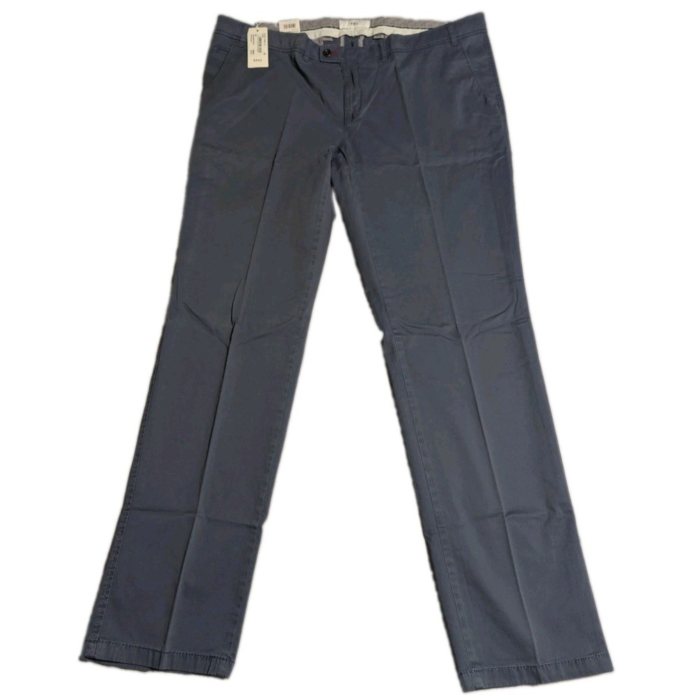 BRAX Evans Chino Pants Mens 44x34 Blue Kapok Pima Cotton Regular Fit NWT